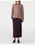 STRIPE SLOUCH L/S T-SHIRT - PINK/ORANGE/PLUM
