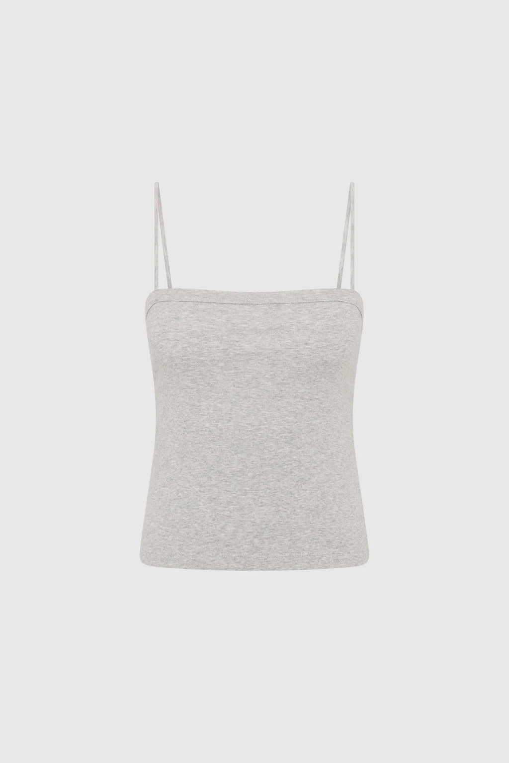 ORGANIC COTTON SQUARE NECK CAMI - GREY MARLE