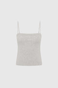 ORGANIC COTTON SQUARE NECK CAMI - GREY MARLE