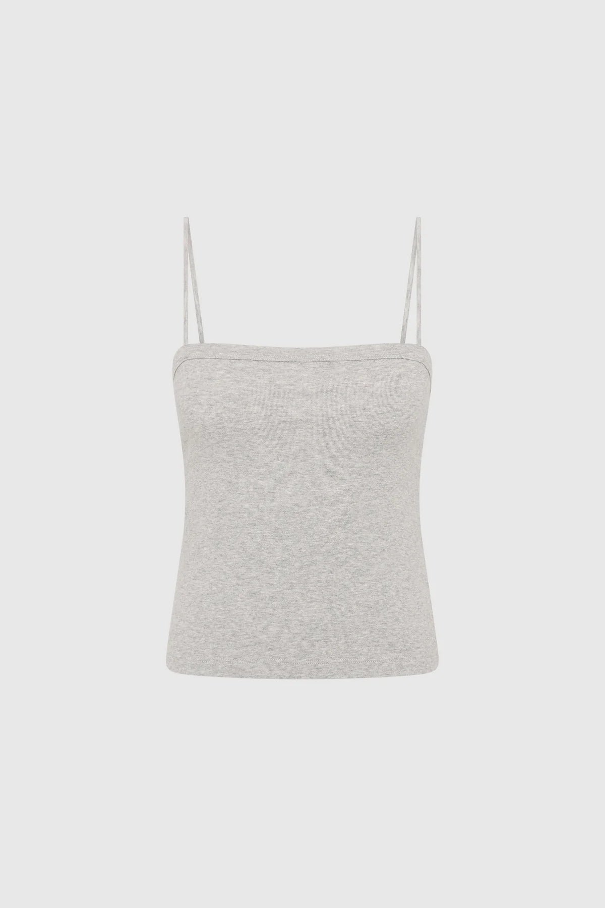 ORGANIC COTTON SQUARE NECK CAMI - GREY MARLE