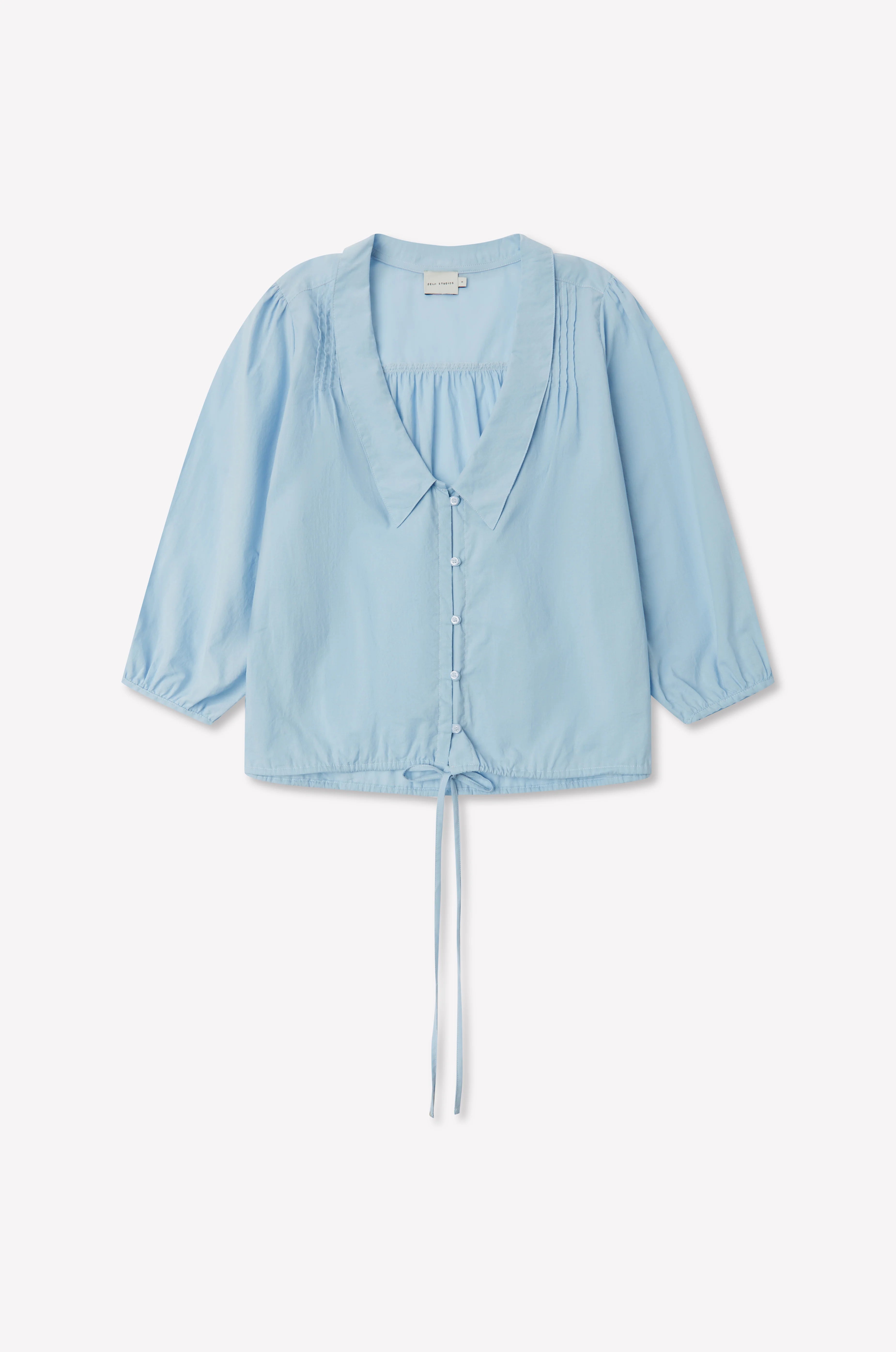 (PRE-ORDER) SHOULDER TUCKS TOP - BABY BLUE