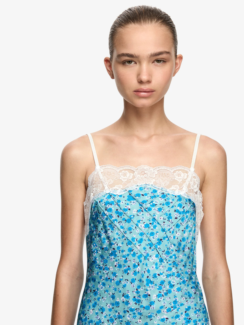 ZAE MINI DRESS - AQUA DITSY FLORAL