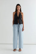 (PRE-ORDER) EASE TROUSER LINEN - AIR CHECK