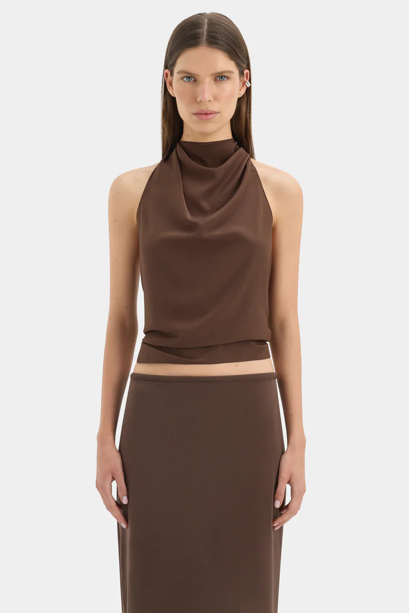MATHEO MIDI SKIRT - TRUFFLE