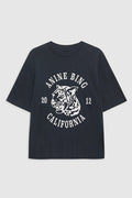 AVI TEE COLLEGIATE LEOPARD - WASHED CHARCOAL