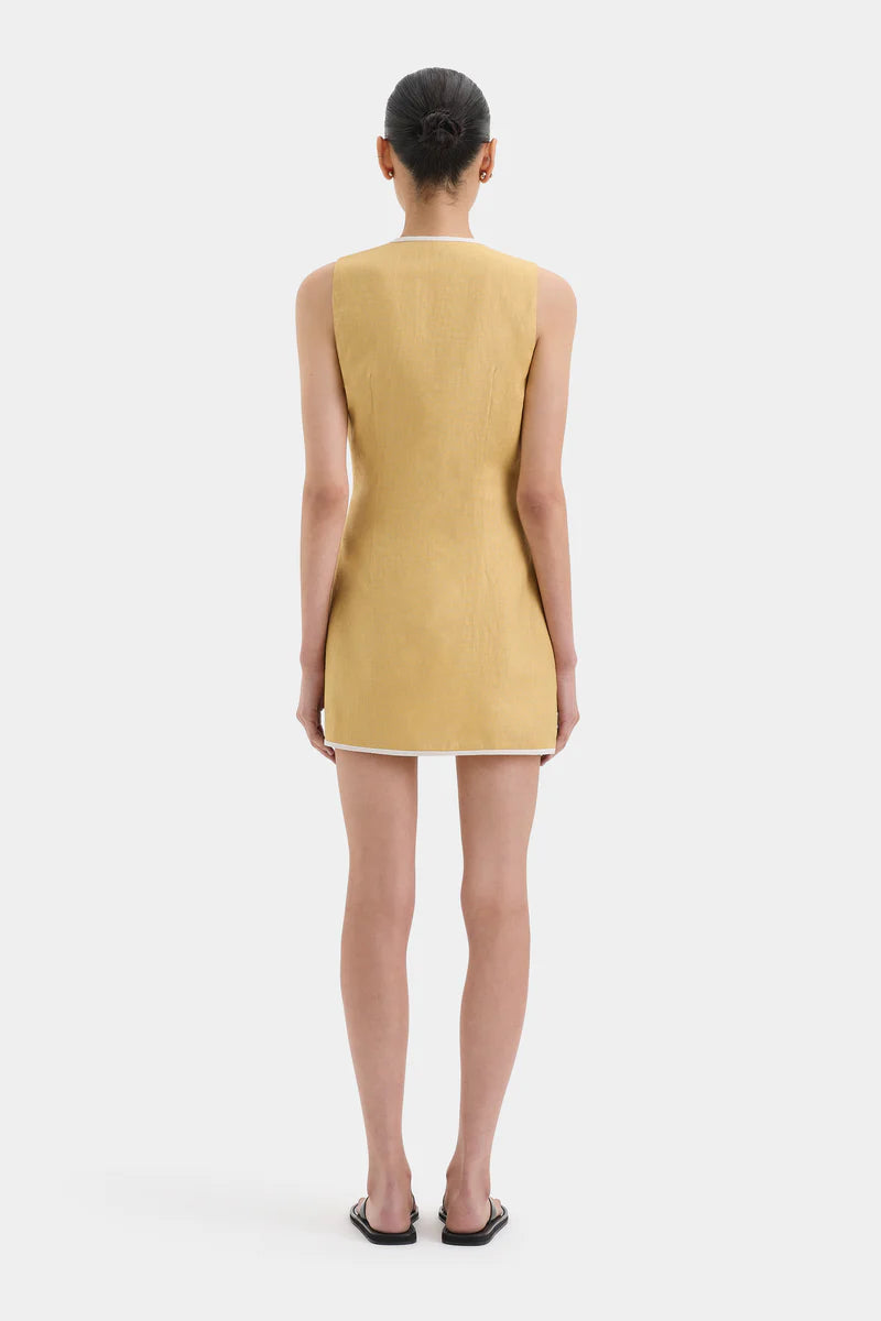 CARLOTTA WRAP MINI DRESS - RAFFIA