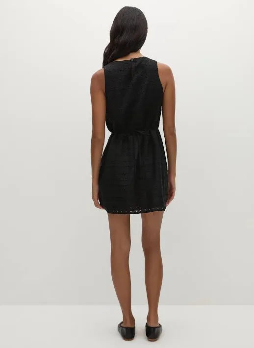 LILY MINI DRESS - AGNES BRODERIE ANGLAISE BLACK