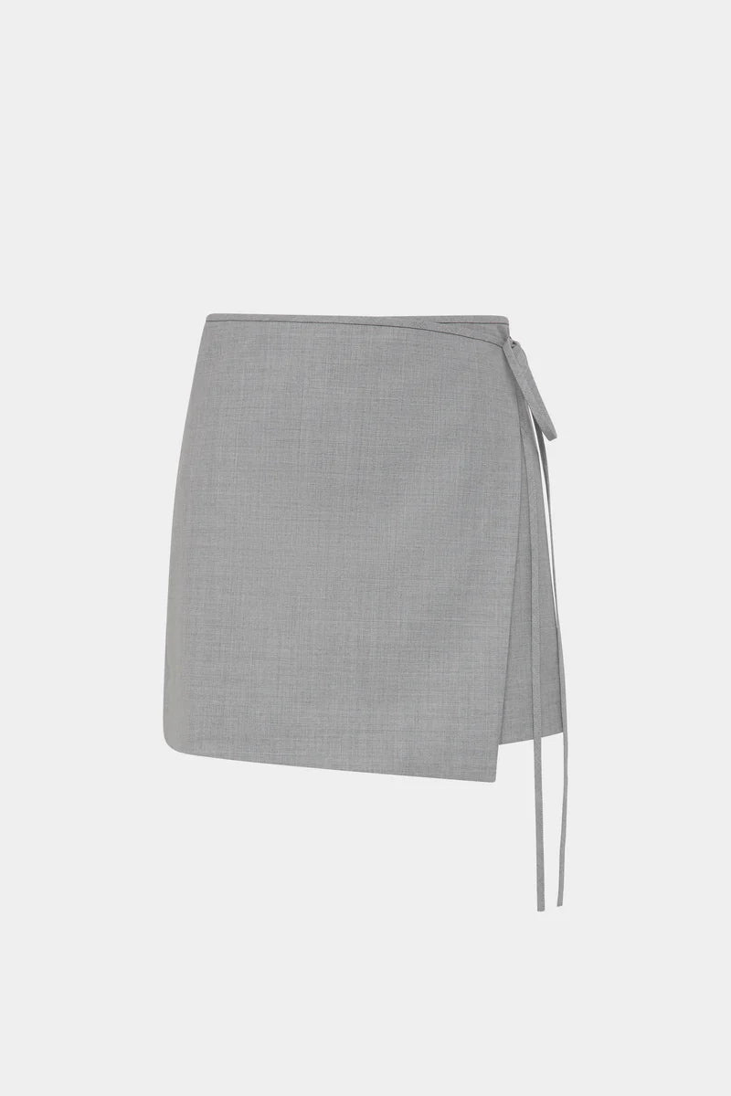(PRE-ORDER) BELLE WRAP MINI SKIRT - GREY