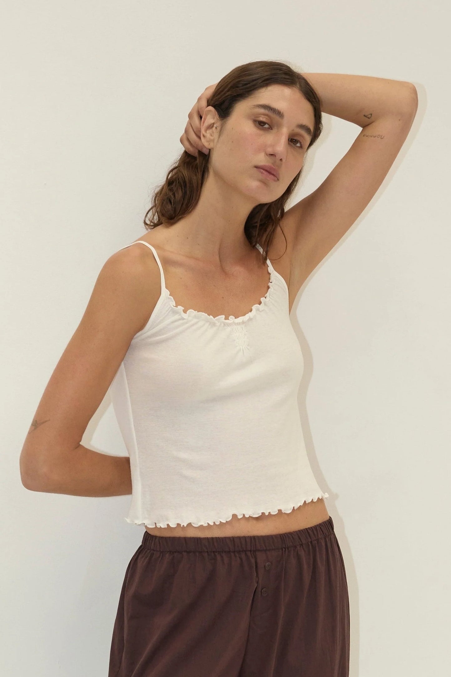 FLOUNCE TANK - CREAM