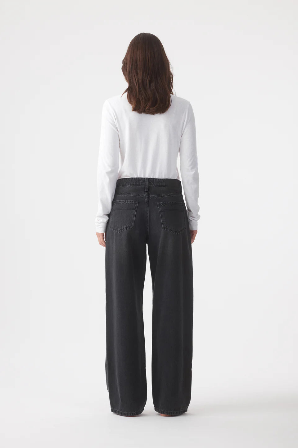 (PRE-ORDER) OLIVE MID SLOUCHY WIDE JEAN - VINATGE BLACK