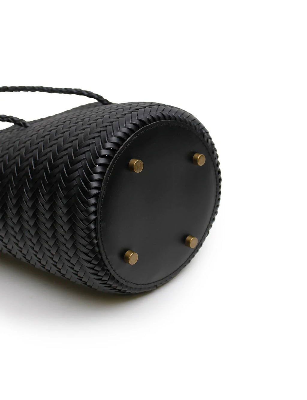 WOVEN BUCKET BAG - BLACK