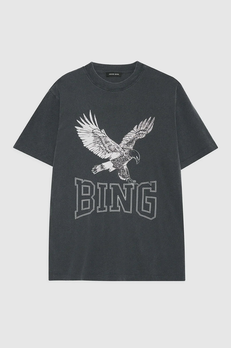 LILI RETRO EAGLE TEE - WASHED BALCK