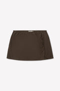 PLEAT SPLIT SKIRT - TOAST