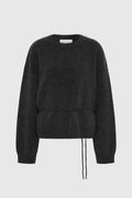 WOOL CREW NECK JUMPER - CHARCOAL MELANGE