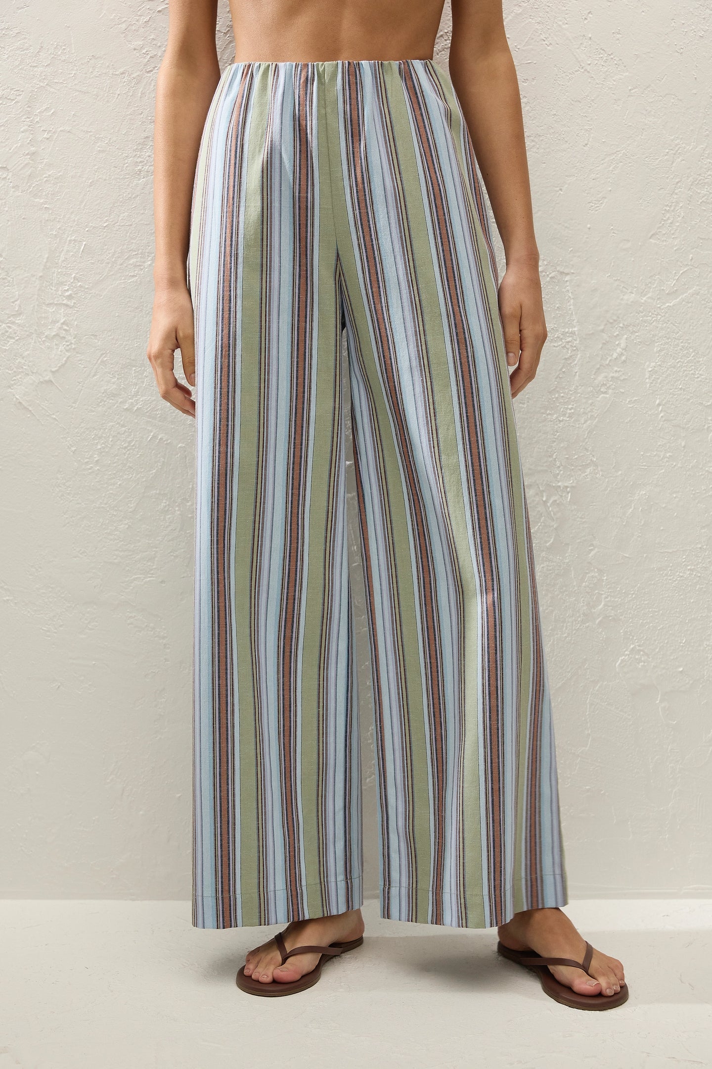 (PRE-ORDER) LANE PANT - AGUA STRIPE BLUE