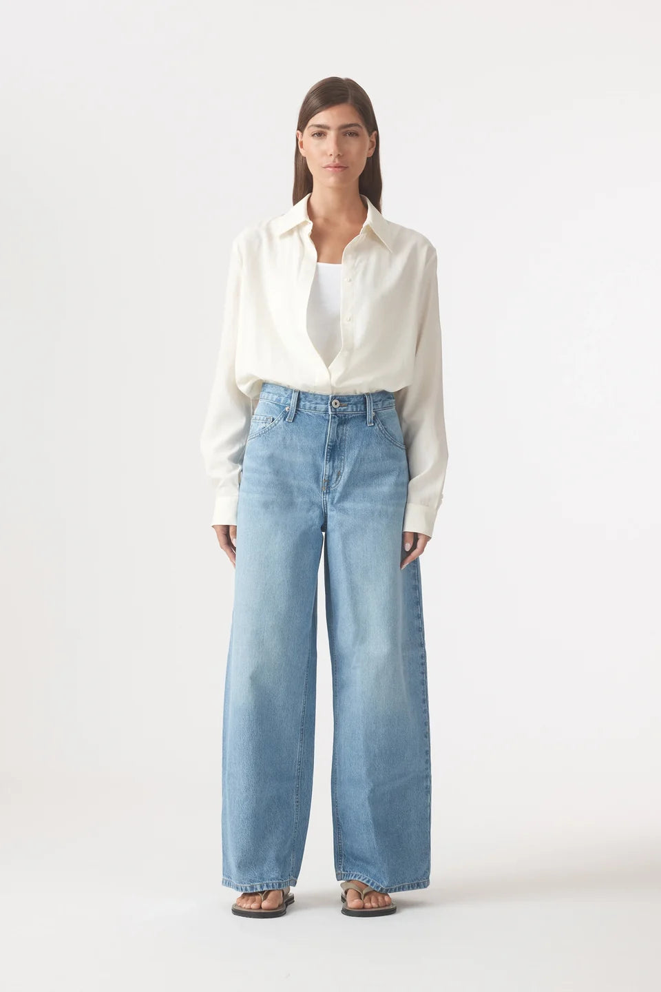 CLAUDIA HIGH RISE WIDE REALXED JEAN - VINTAGE BLUE