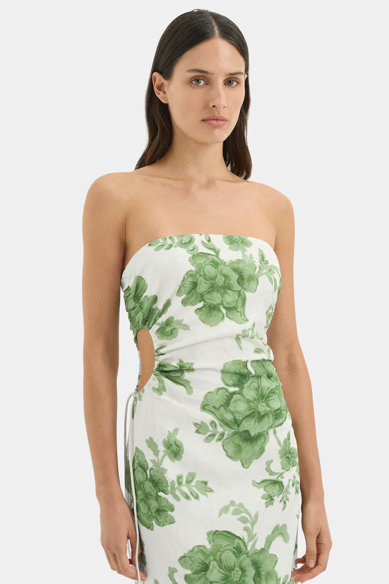 GARDELLA STRAPLESS MIDI DRESS - FRISA PRINT