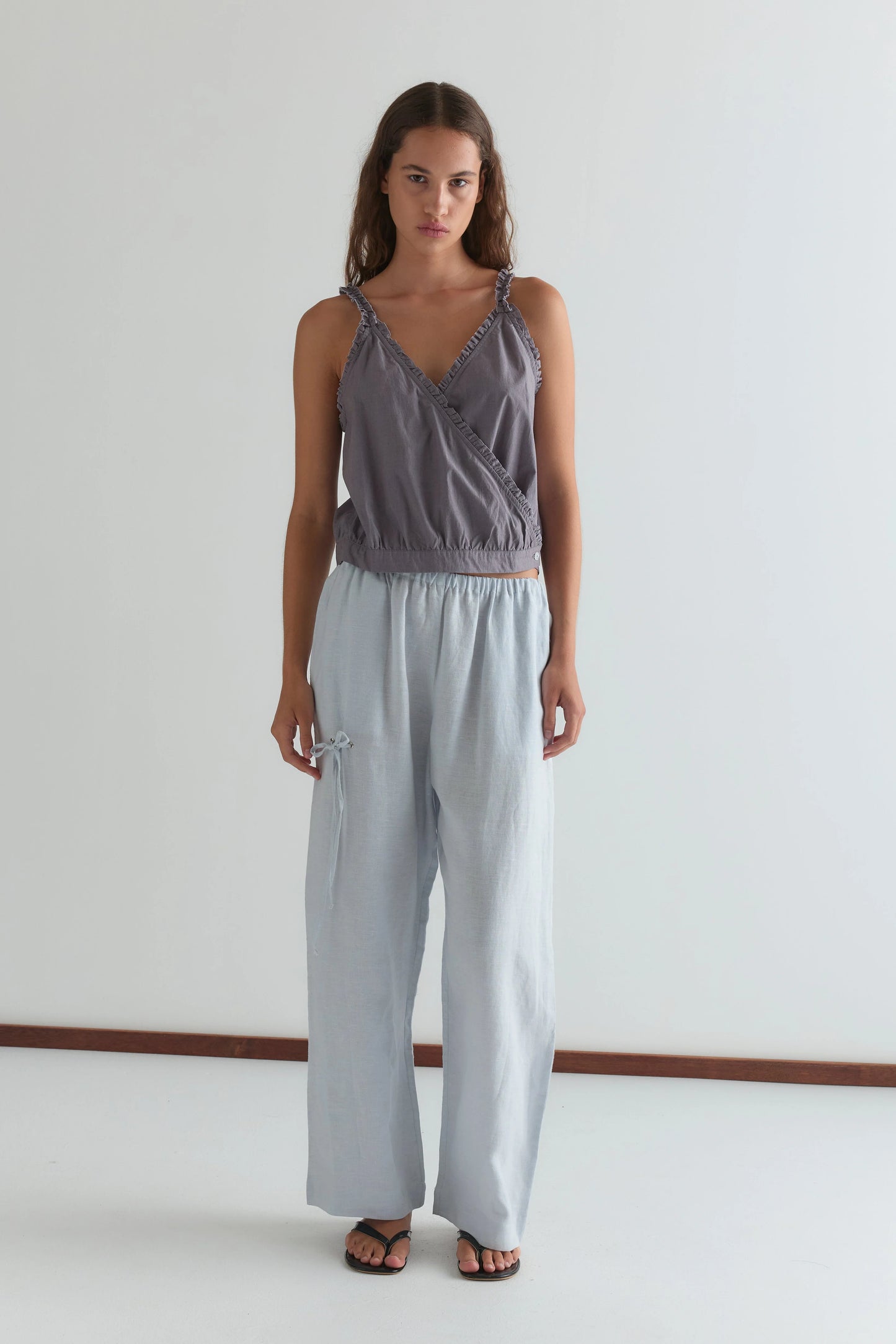(PRE-ORDER) THE EYELET PANT - SOFT BLUE