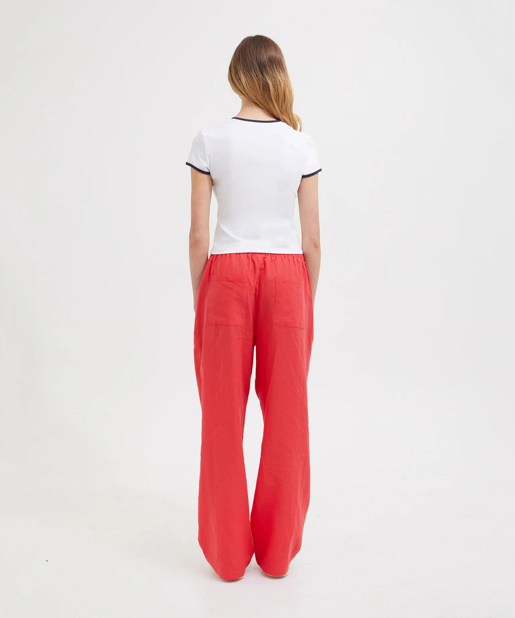 HS BABY TEE - WHITE/NAVY/RED