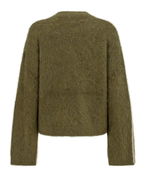 (PRE-ORDER) BRUSHED ALPACA CARDIGAN - MOSS