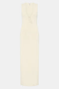 KINETIC BEADED MIDI DRESS - ECRU