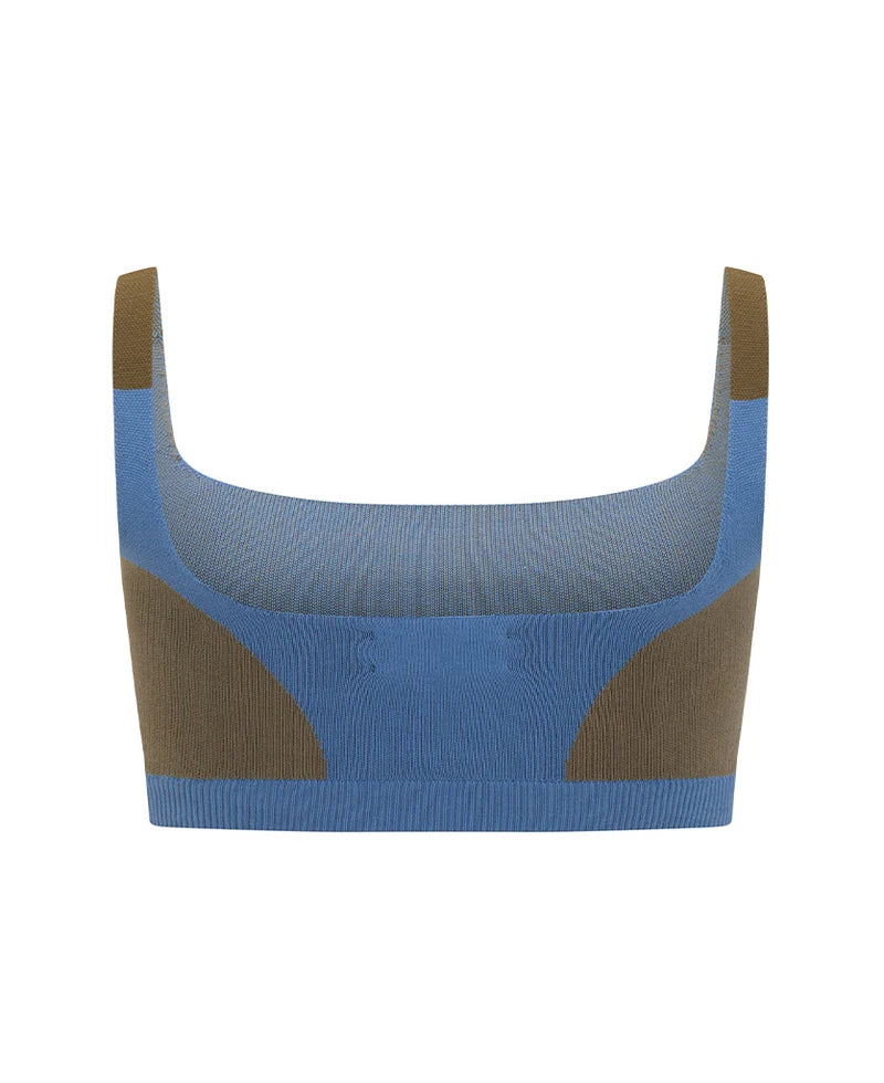 (PRE-ORDER) ORGANIC COLOUR BLOCK BRALET - SKY