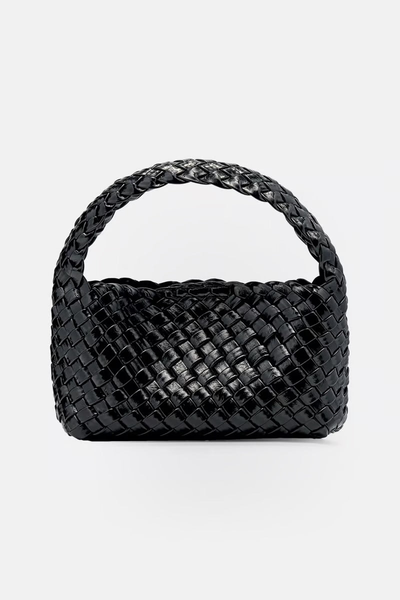 (PRE-ORDER) LUCA MINI WOVEN - BLACK GLOSSY CRINKLE