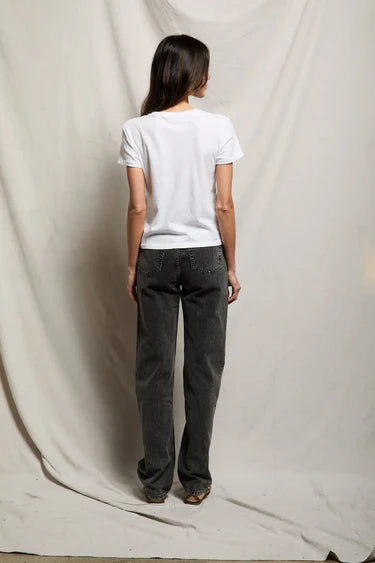 LISA SLIM CREW TEE - WHITE