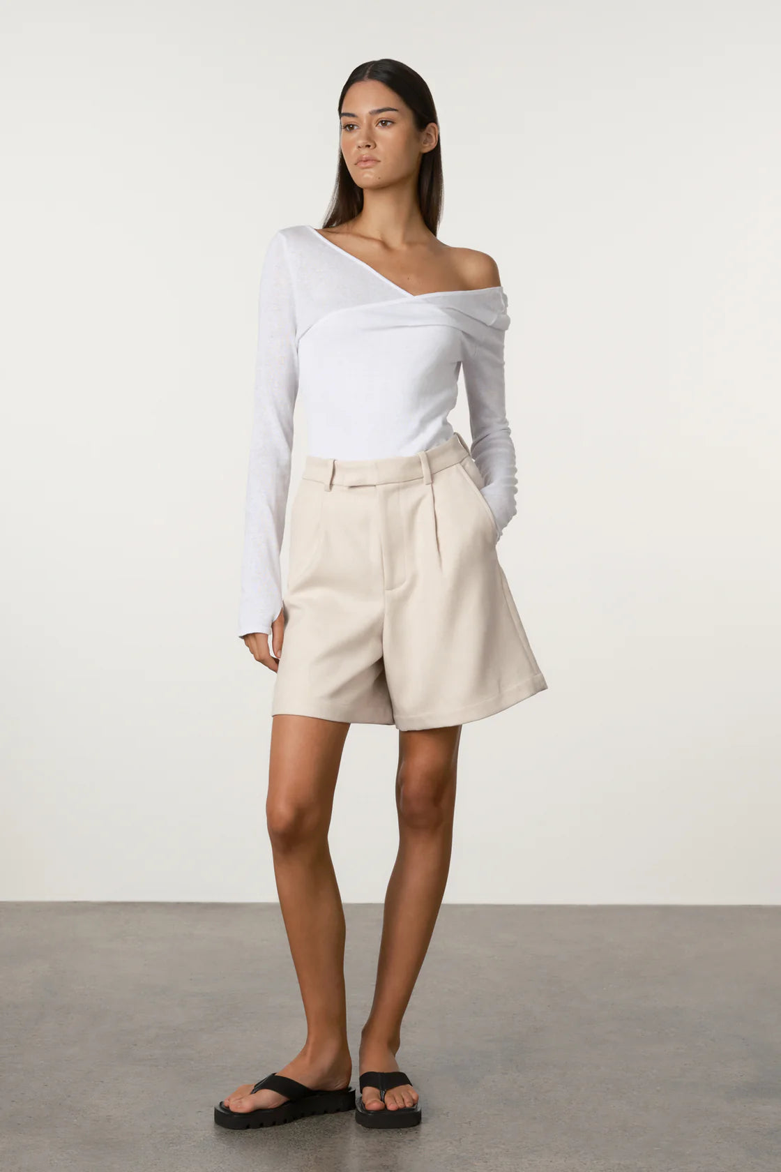 WHITE LAYERED KNIT TOP - WHITE