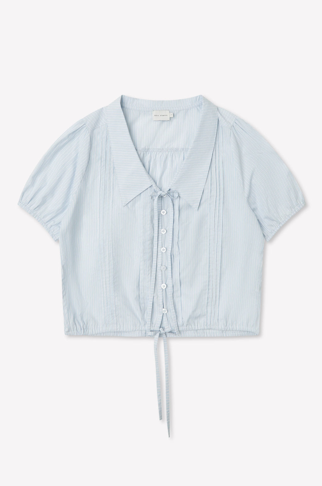 FINE COLLAR TOP - MIST STRIPE