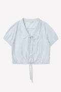 FINE COLLAR TOP - MIST STRIPE