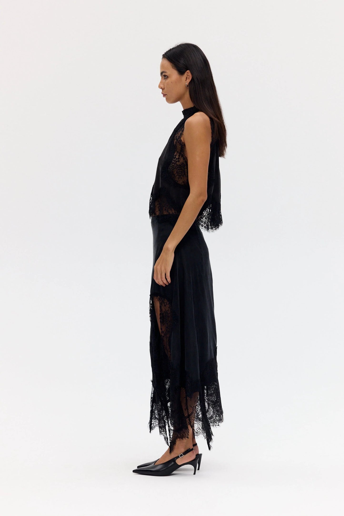 VISIONS LACE SKIRT - EBONY