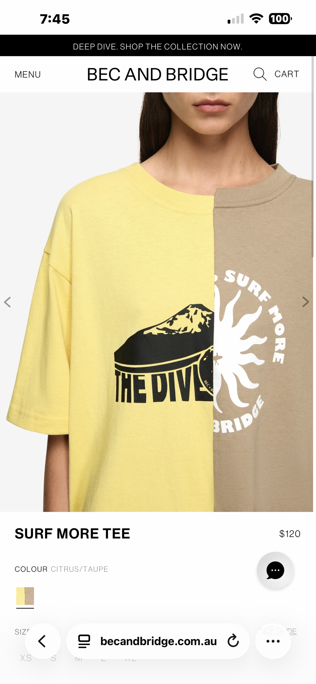 SURF MORE TEE - CITRUS / TAUPE