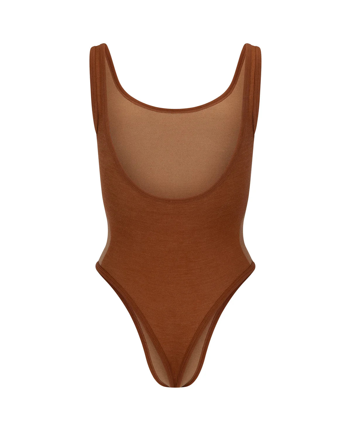 HOUNDSTOOTH WOOL BODYSUIT - SPICE