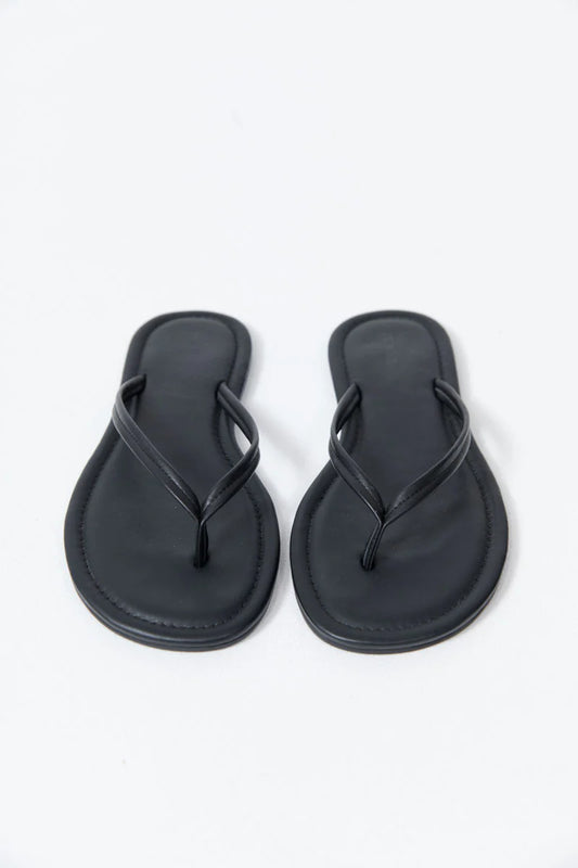 (PRE-ORDER) THONG DETAIL SLIDE - BLACK