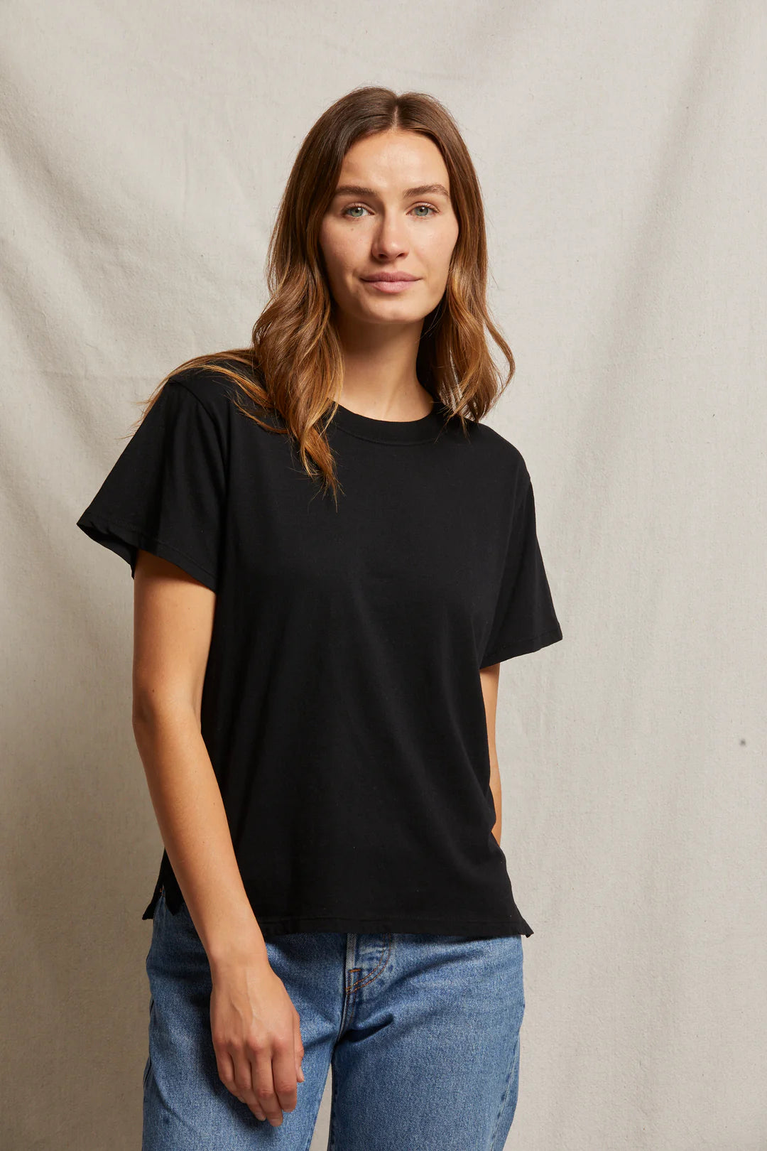 RUBY COTTON BOXY TEE - TRUE BLACK