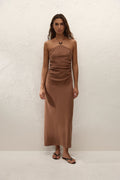 NATALIA MIDI DRESS - CACAO