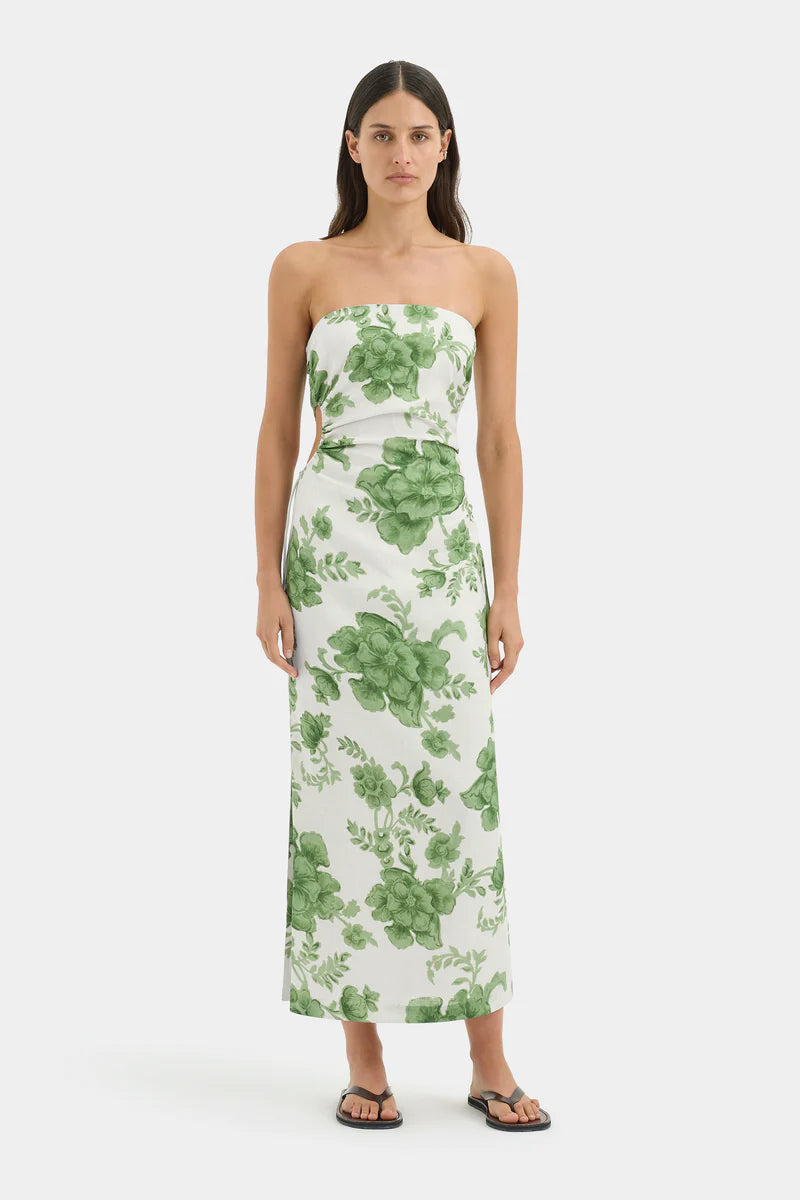 GARDELLA STRAPLESS MIDI DRESS - FRISA PRINT