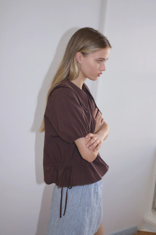 DOUBLE COLLAR SHIRT - UMBER