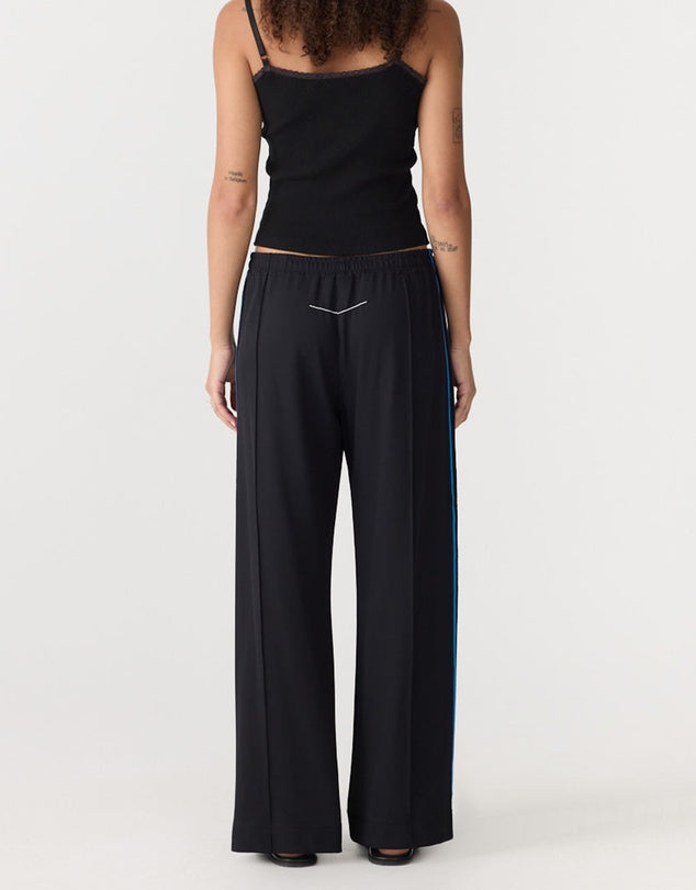 DOUBLE STRIPE WIDE LEG PANT - BLACK / COLABT & INK STRIPE