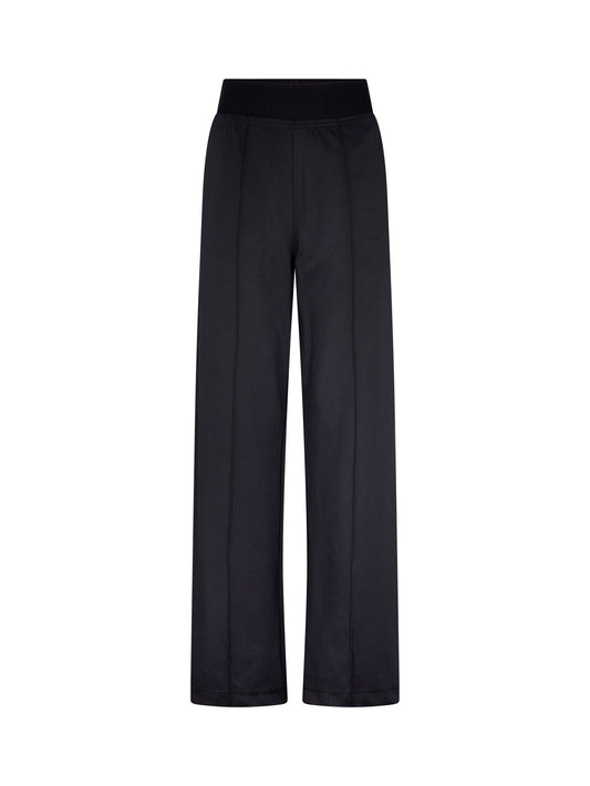ELASTIC DETAIL TWILL PANT - BLACK