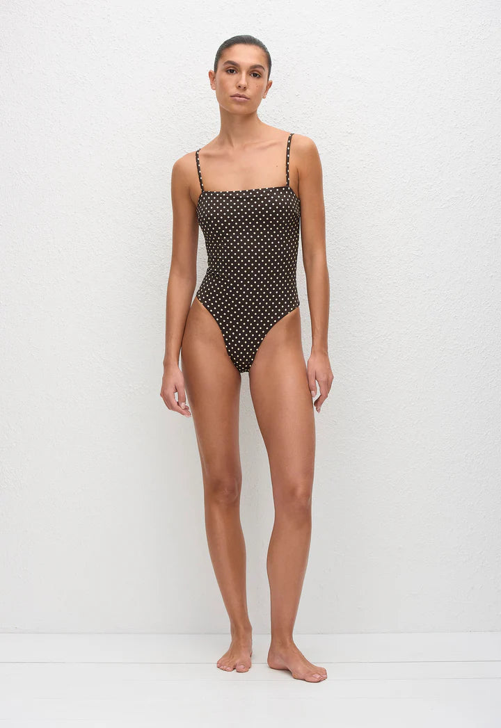 PETITE SQUARE MAILLOT - POLKA DOT CHOCOLATE