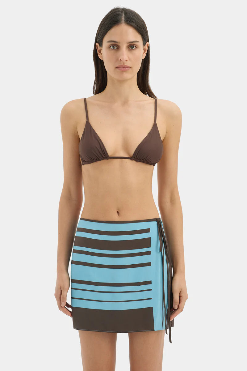 RIOJA WRAP MINI SKIRT - PACHA MINERAL STRIPE