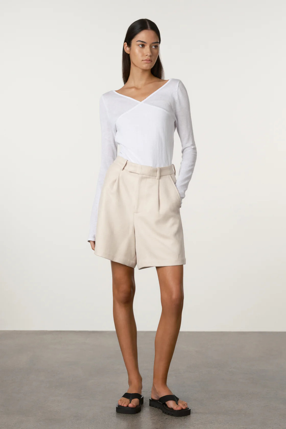 WHITE LAYERED KNIT TOP - WHITE