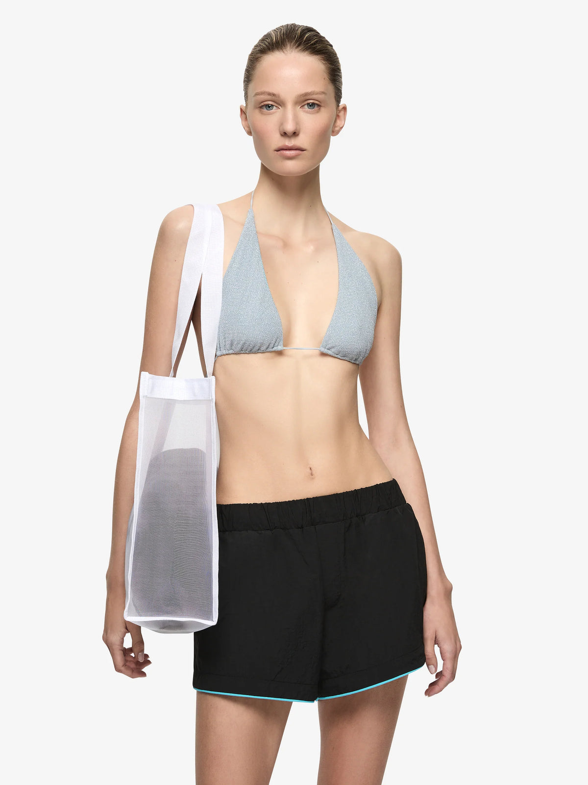 LONG BOARD SHORT - BLACK/BRIGHT BLUE