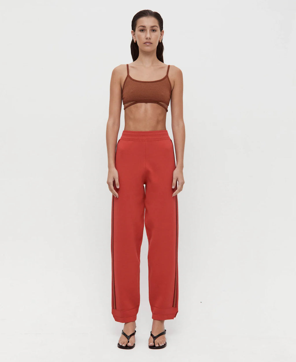 ORGANIC MOTLEY TRACK PANT - CRIMSON