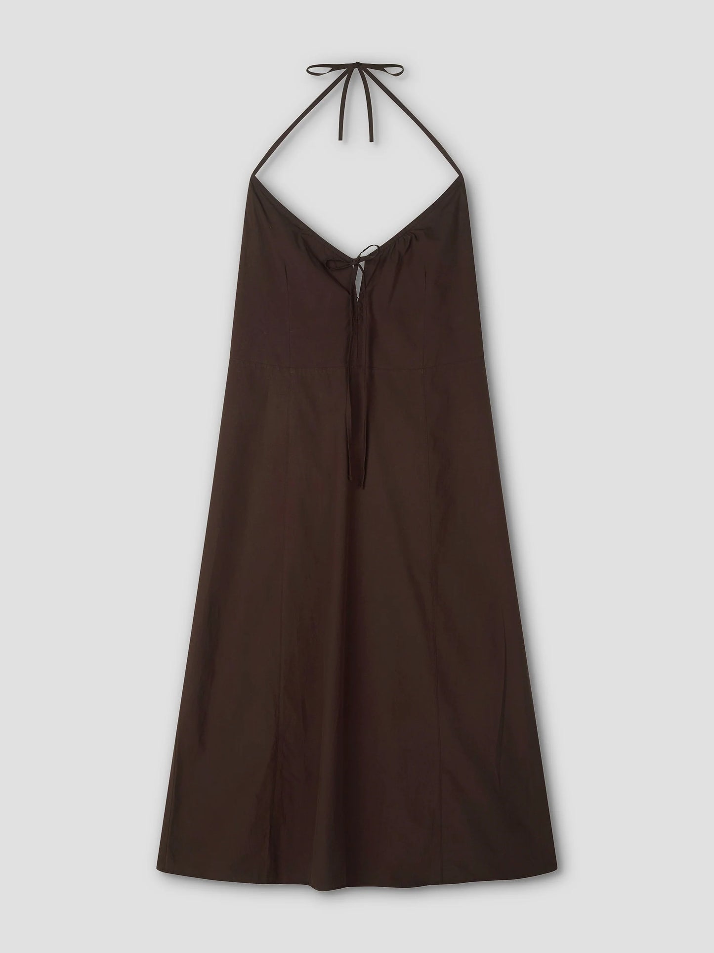 (PRE-ORDER) SEAMED HALTER DRESS - SEPIA
