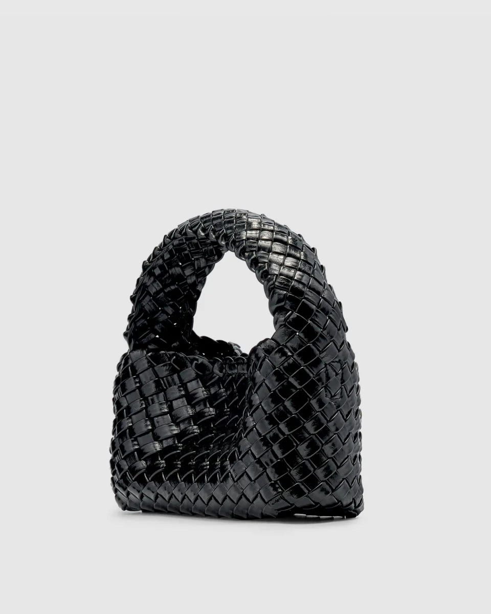 (PRE-ORDER) LUCA MINI WOVEN - BLACK GLOSSY CRINKLE