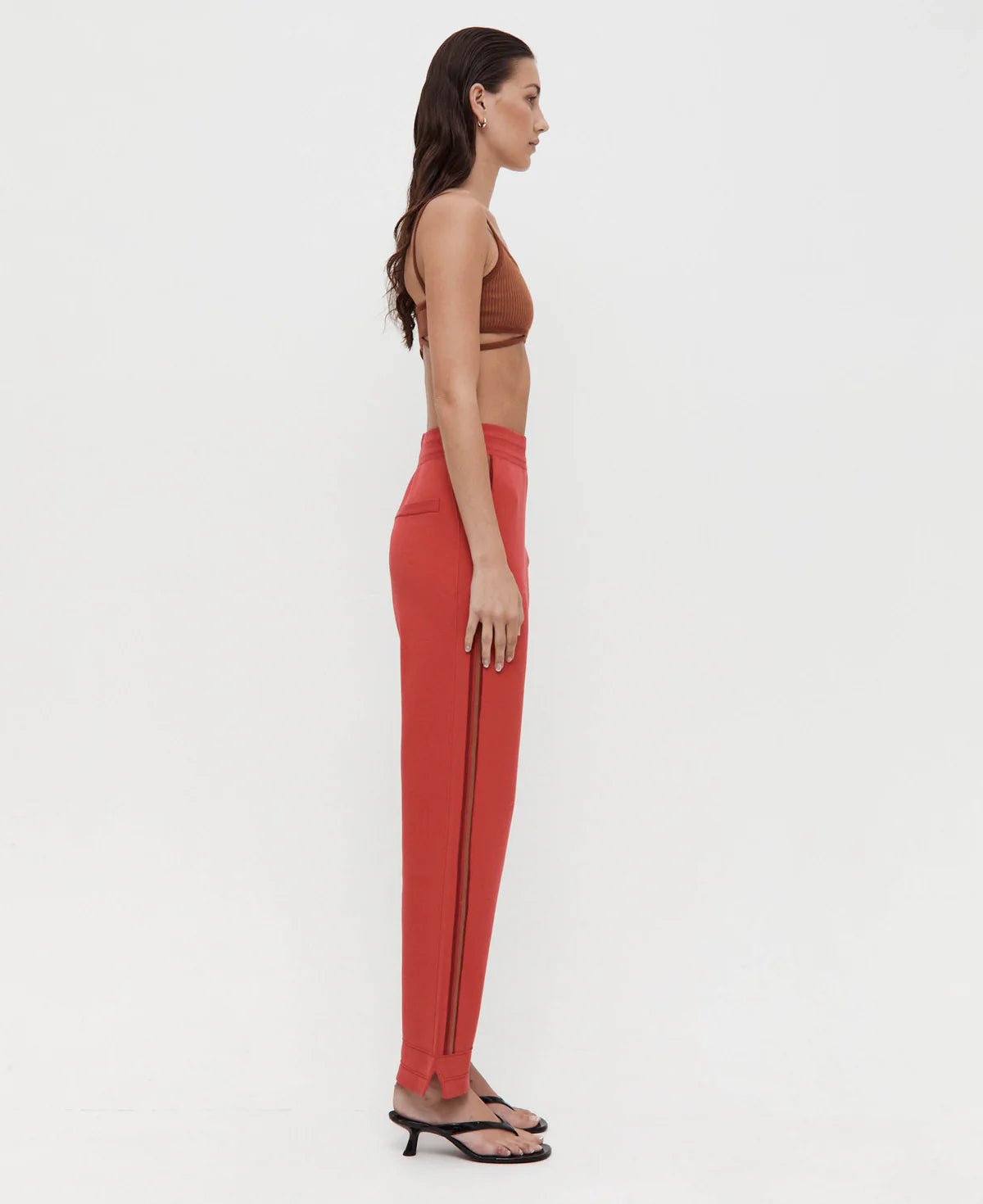 ORGANIC MOTLEY TRACK PANT - CRIMSON