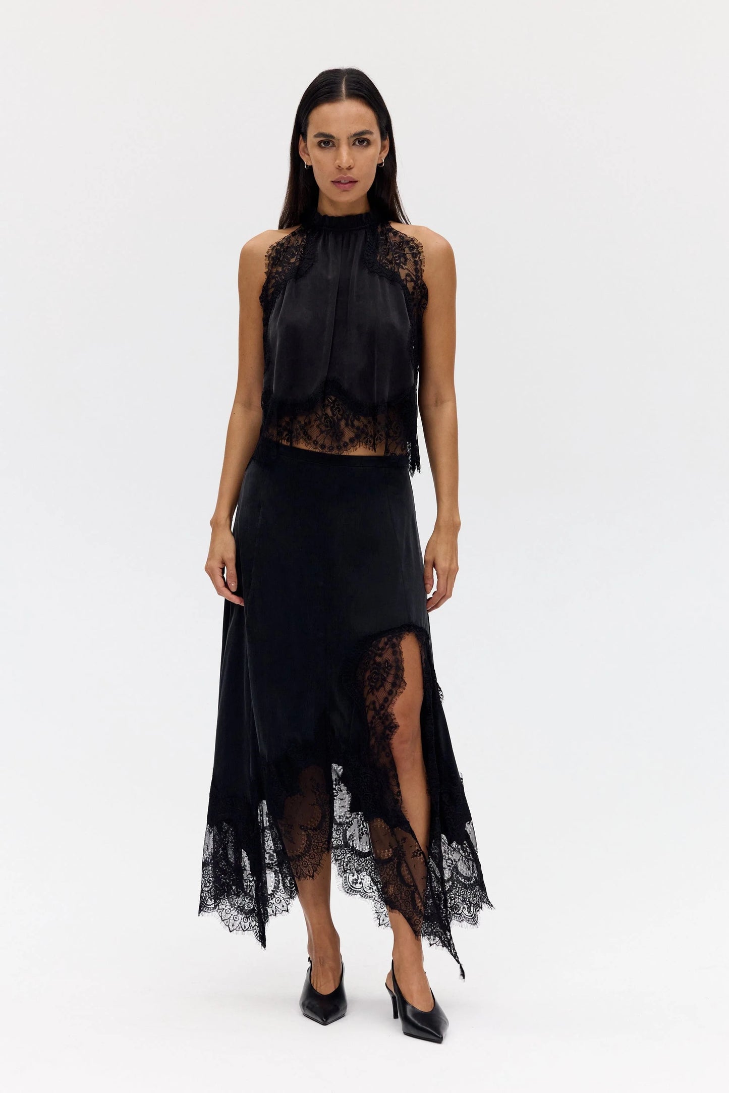VISIONS LACE SKIRT - EBONY